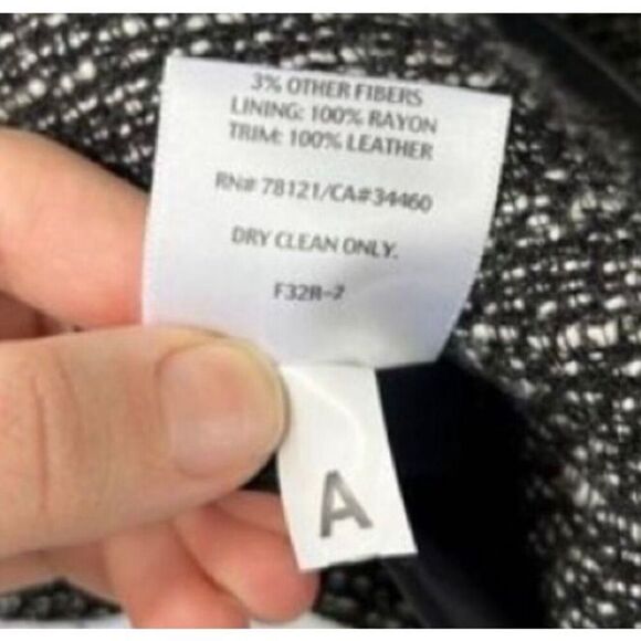 Eileen Fisher Size M Boucle Tweed Zip Up Blazer Jacket Black White Linen Blend - Picture 5 of 5